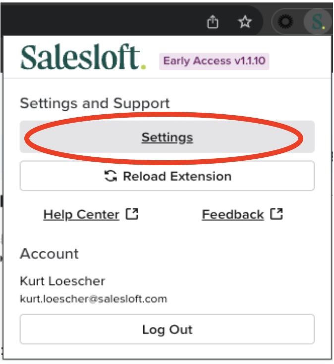 salesloft connect extension