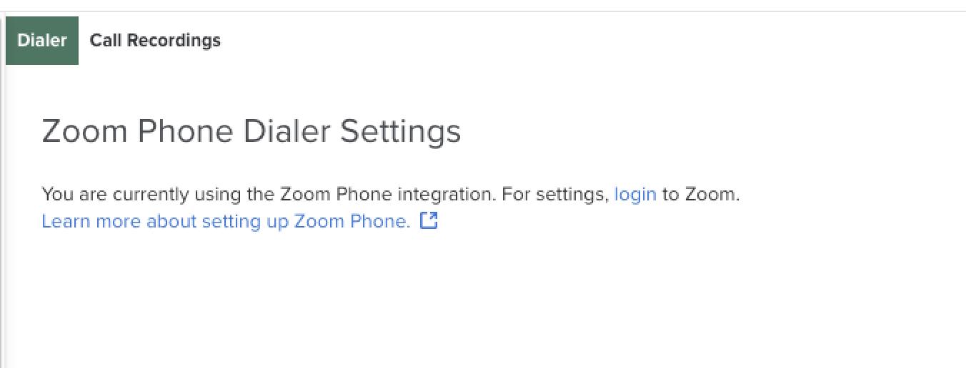 Manage the Zoom Phone Dialer Integration