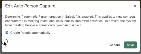Manage Auto-Person Capture
