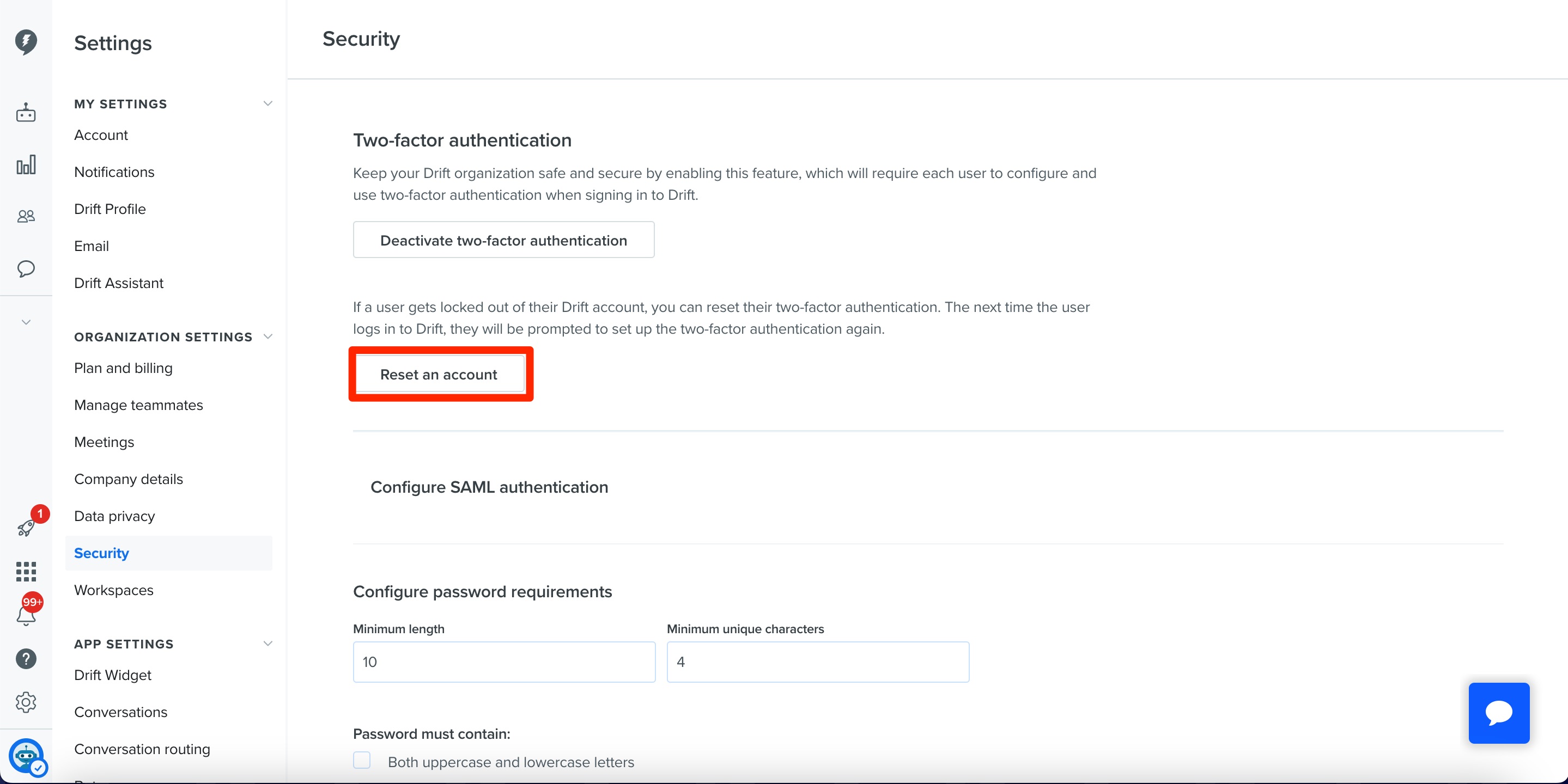 Drift - How To Set Up Two Factor Authentication