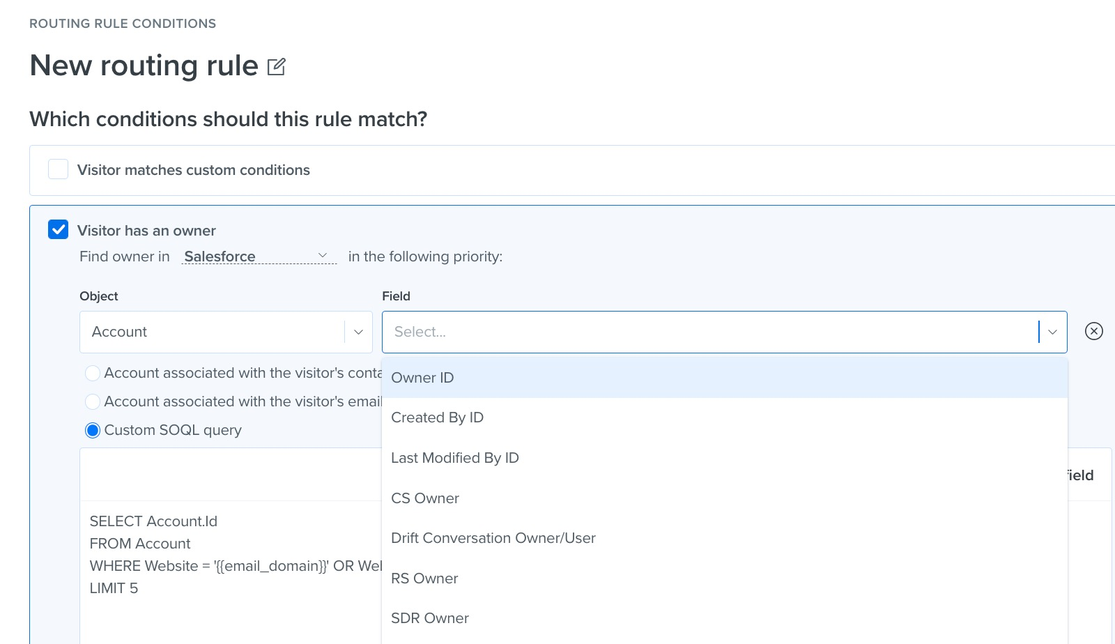 Drift - Salesforce Flexible Routing