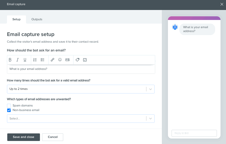 Drift - Bot Skill: Email Capture