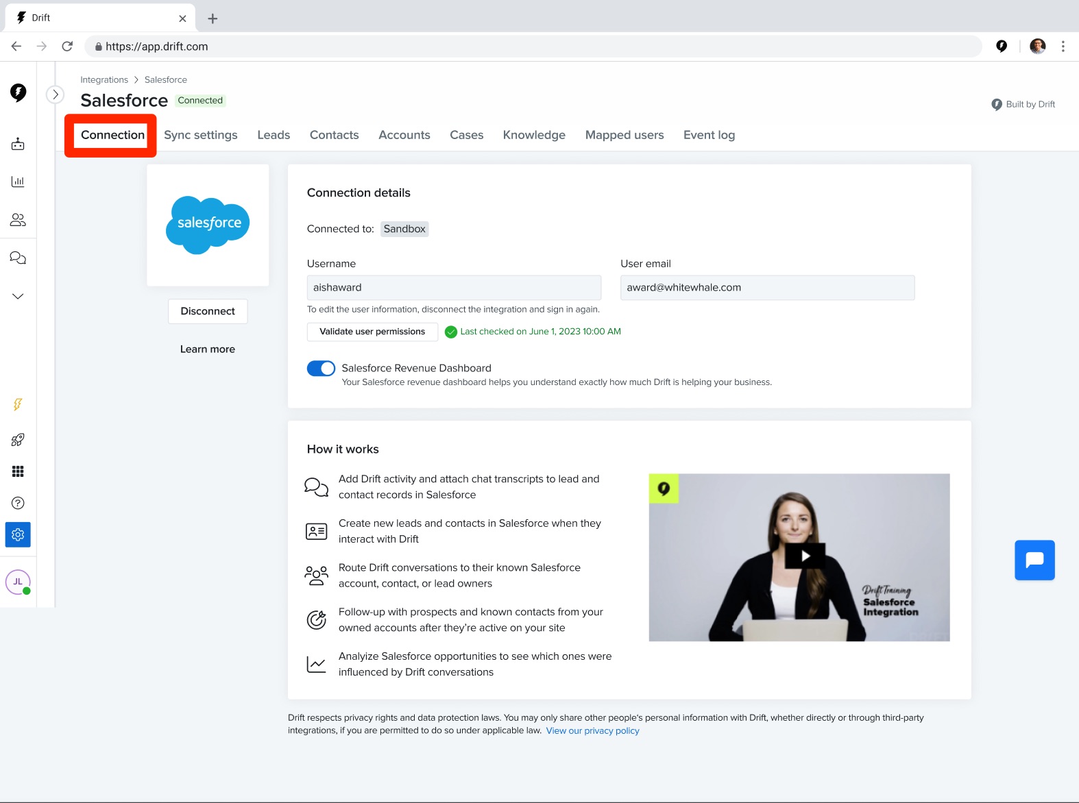 Drift - Granting the Proper Salesforce User and Object Permissions