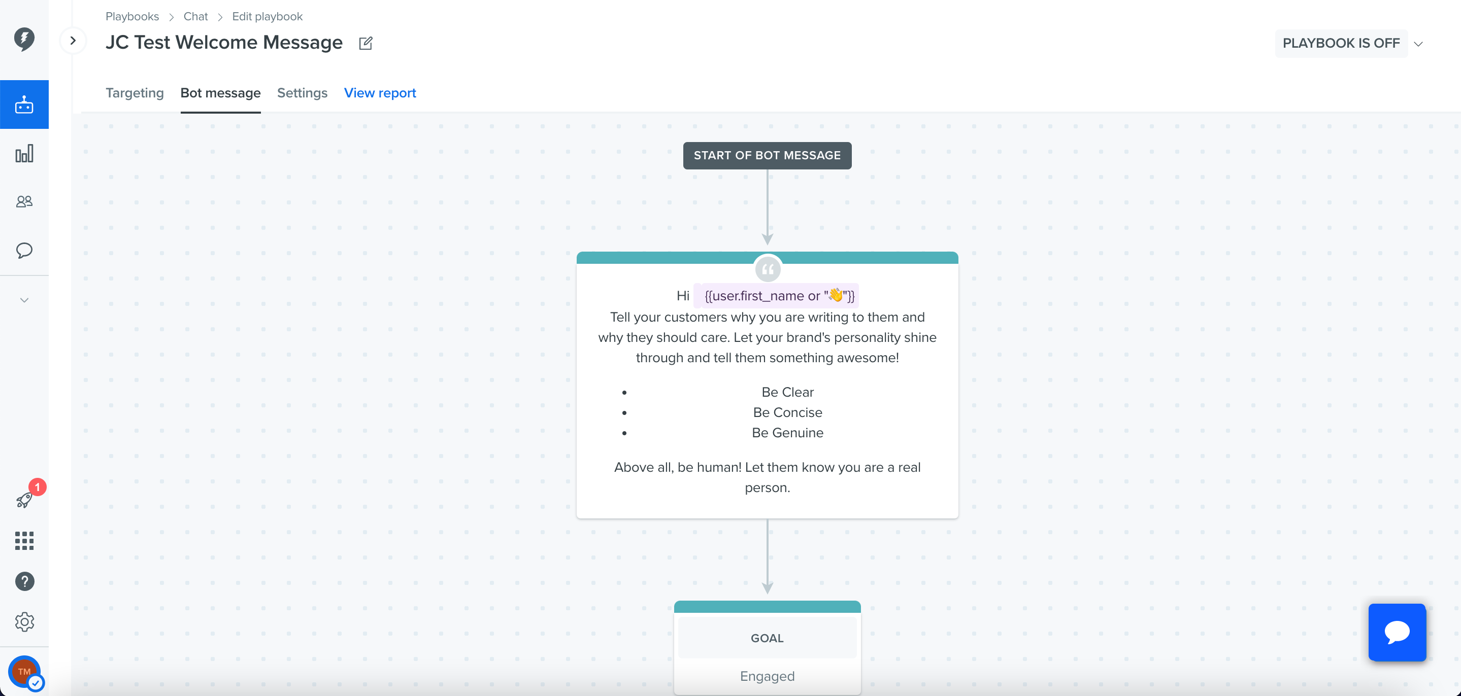 Drift - Setting Up a Welcome Message Playbook