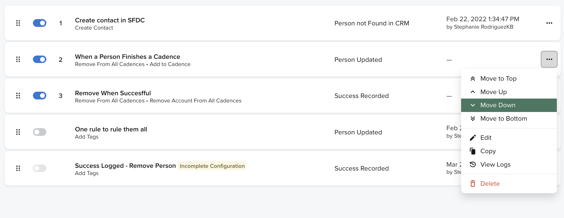 Manage Automation Rules