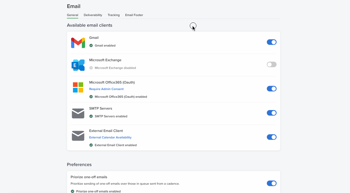 Manage Team Email Settings