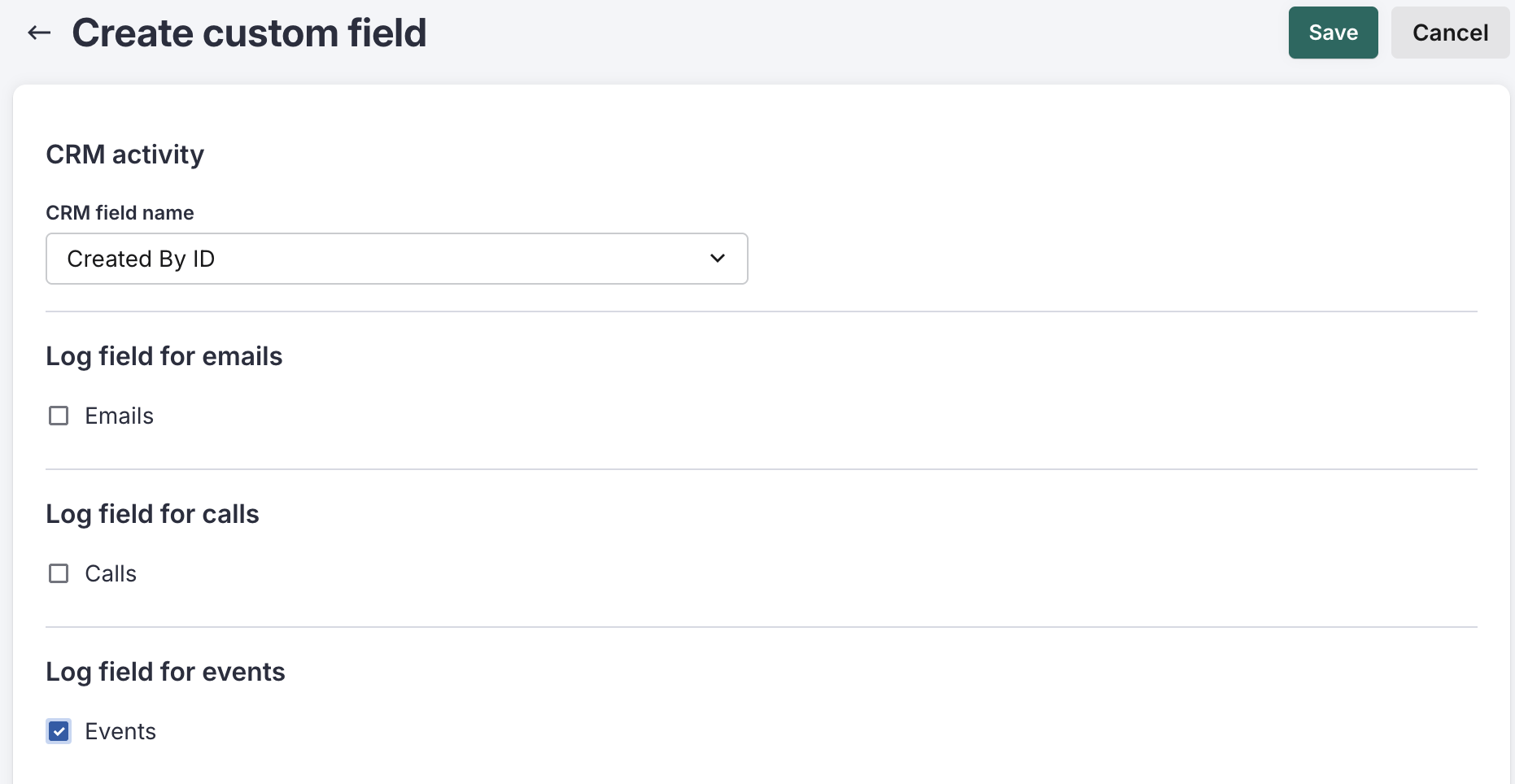 Log Custom CRM Fields for Events