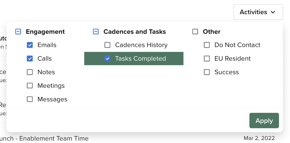 Filter Salesloft Page Views
