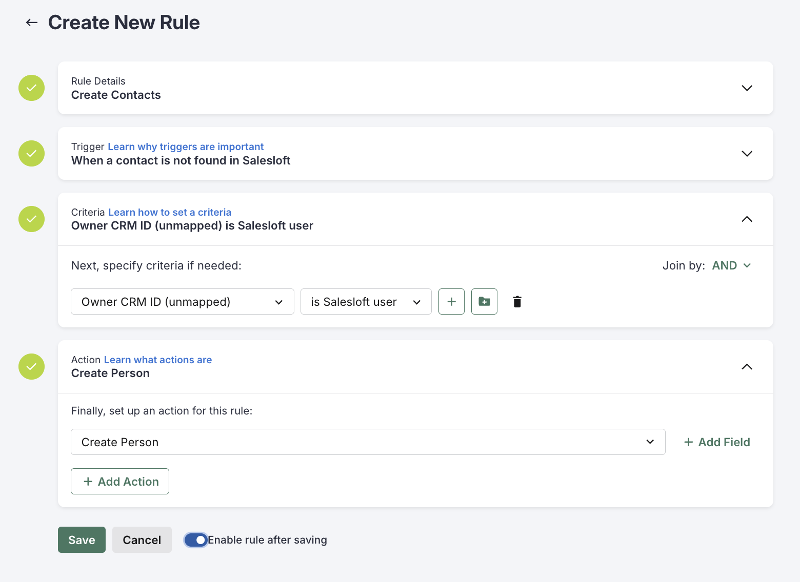 Salesloft Record Creation: People, Accounts, and CRM Integration