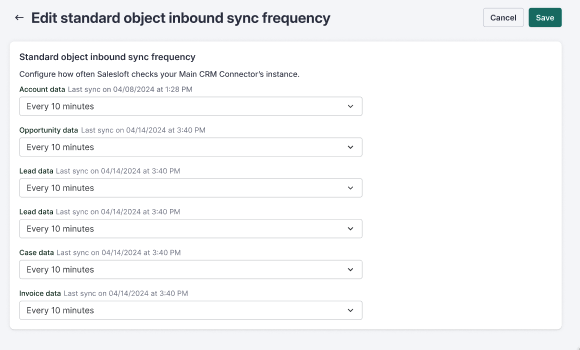 Manage CRM Sync