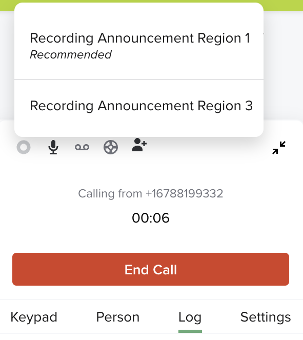 Dialer Call Recording Announcements