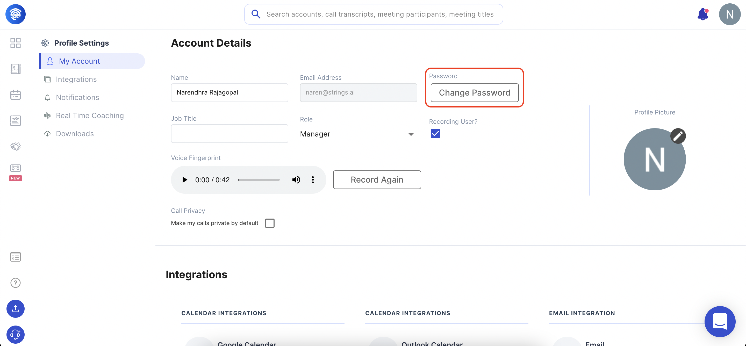 change password