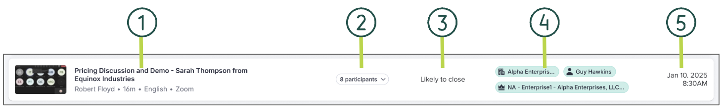 Figure 2: Example: Conversations Recordings Tab Navigator
