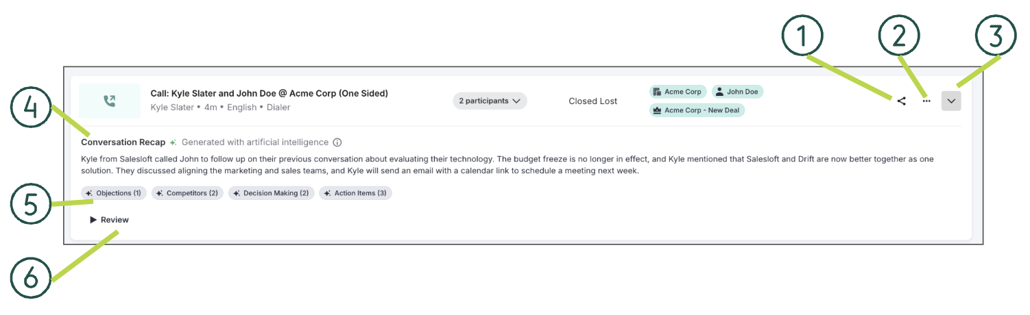 Figure 3: Example: Conversations Recordings Tab Navigator - Expanded View