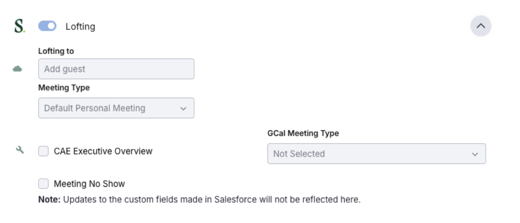 Figure 1: Loft an Existing Calendar Invite from Google Calendar