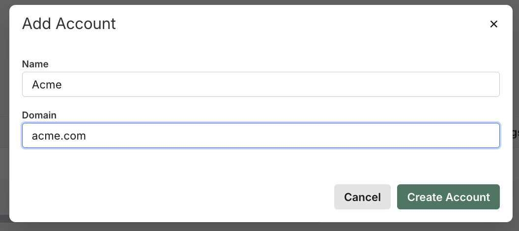 Figure 1: Create an Account Example