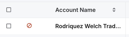 Figure 3: Account Marked as Do Not Contact in Account List